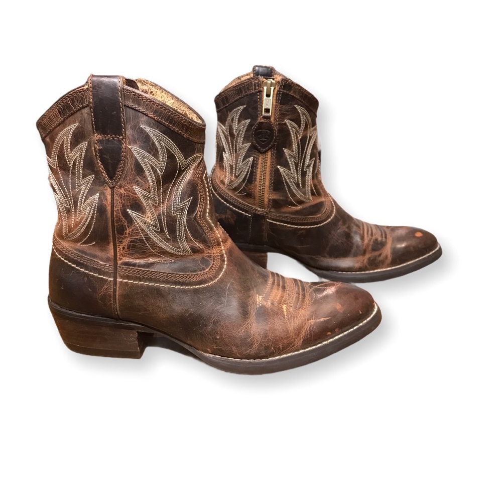 Ariat Women’s Cowboy Ankle Boots Size 7 B Zip-UP